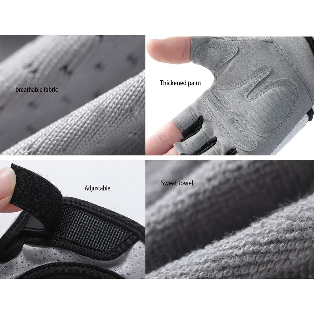 Cycling Glove Padded - Fingerless Workout Gloves for Women Lightweight