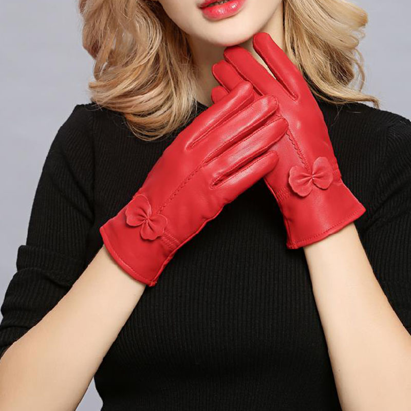 Wool Glove Lined - Phụ Nữ Da Thật Chính Hãng