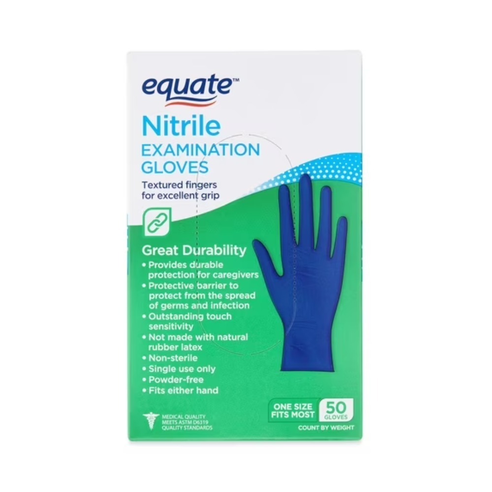 Exam Glove Nitrile - Equate Nitrile Exam Gloves, One Size