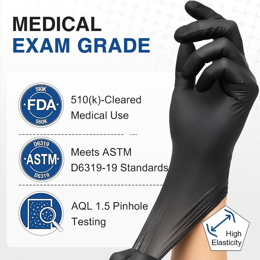 Disposable Black Nitrile Glove - đánh giá và giá Exam Glove Nitrile