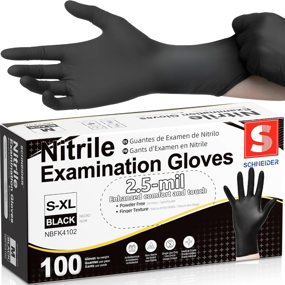 Disposable Black Nitrile Glove - đánh giá và giá Exam Glove Nitrile