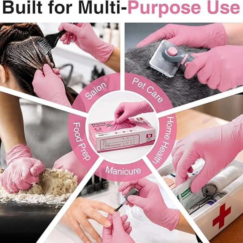 Pink Nitrile Disposable Gloves - đánh giá và giá Latex Disposable Glove