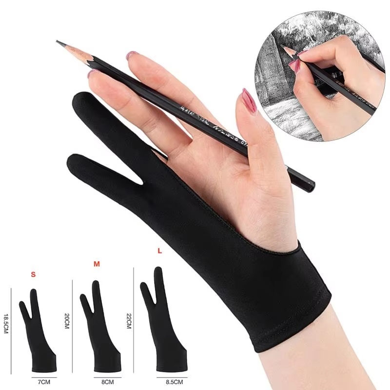 S/M/L Two-Finger Drawing Glove - đánh giá và giá Touchscreen Glove Capacitive