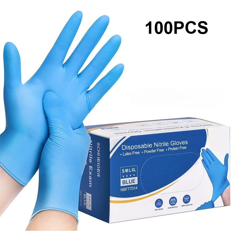 100PCS Blue Nitrile Disposable - đánh giá và giá Latex Disposable Glove