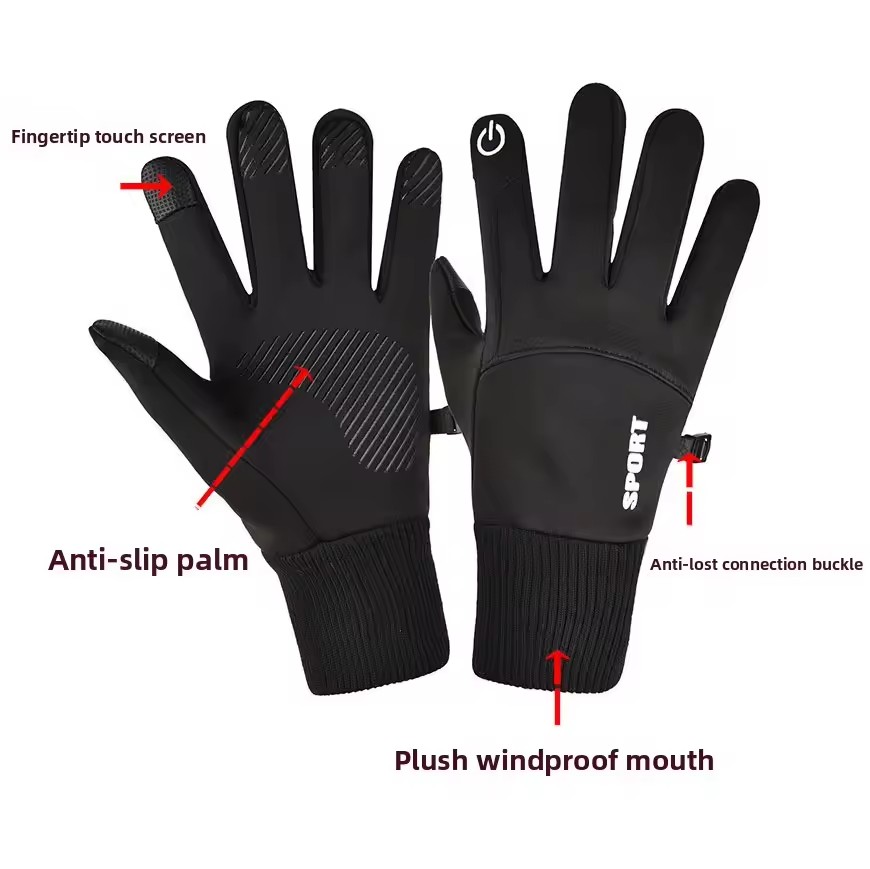 Black Winter Warm Full Fingers - đánh giá và giá Ski Glove Waterproof