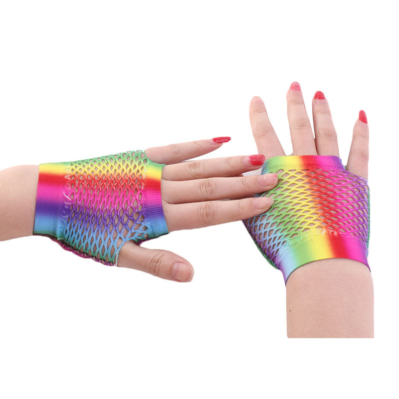 Ladies Sexy Rainbow Color Shor - đánh giá và giá Fingerless Glove Knit