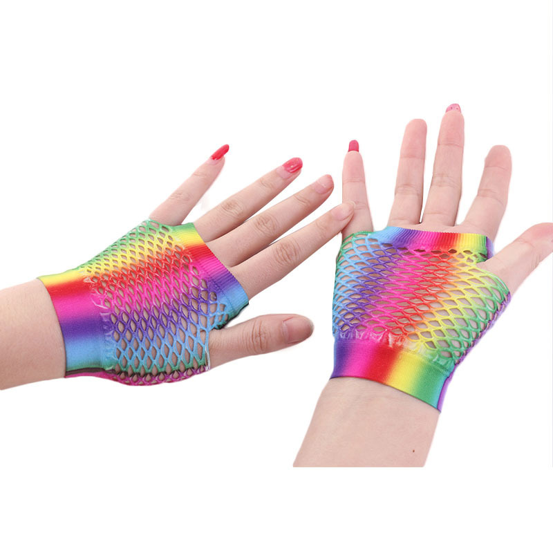 Ladies Sexy Rainbow Color Shor - đánh giá và giá Fingerless Glove Knit