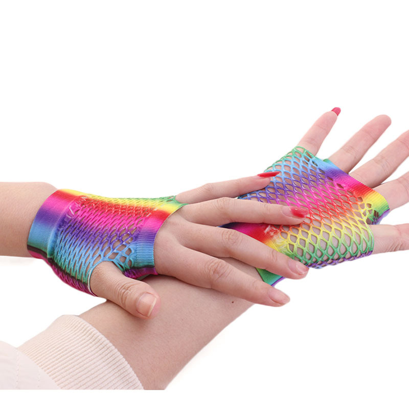 Ladies Sexy Rainbow Color Shor - đánh giá và giá Fingerless Glove Knit
