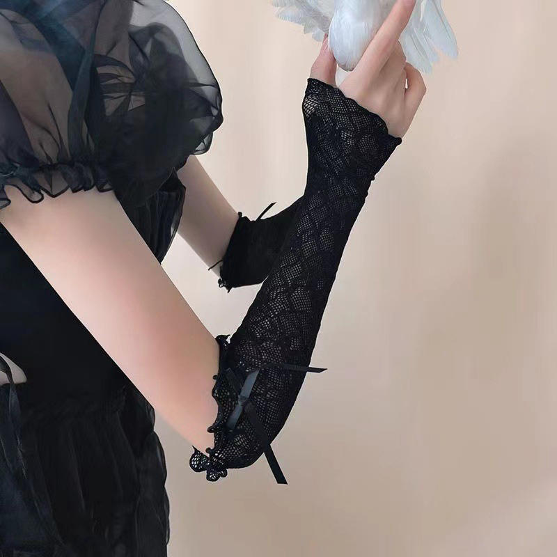 Summer Long Lace Ruffle Mesh F - đánh giá và giá Fingerless Glove Knit
