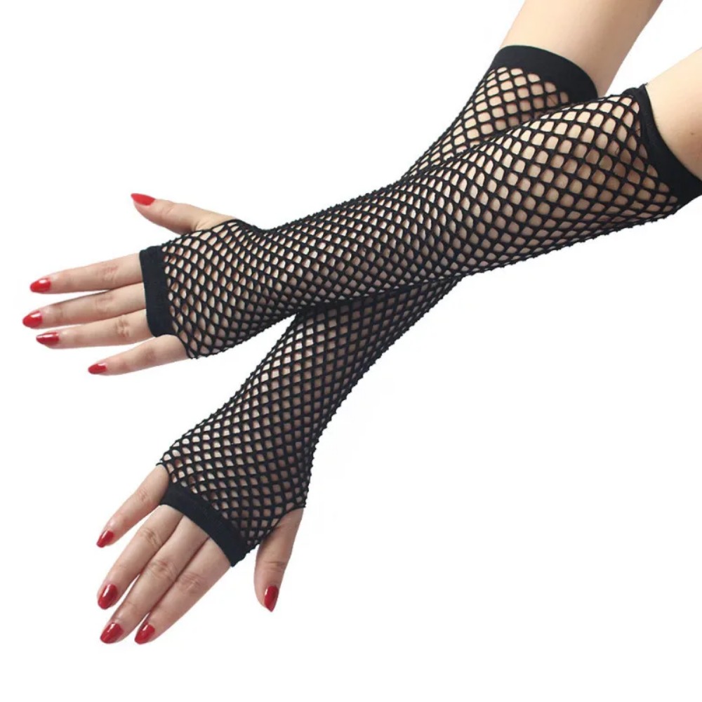 Women Neon Fishnet Long Finger - đánh giá và giá Fingerless Glove Knit
