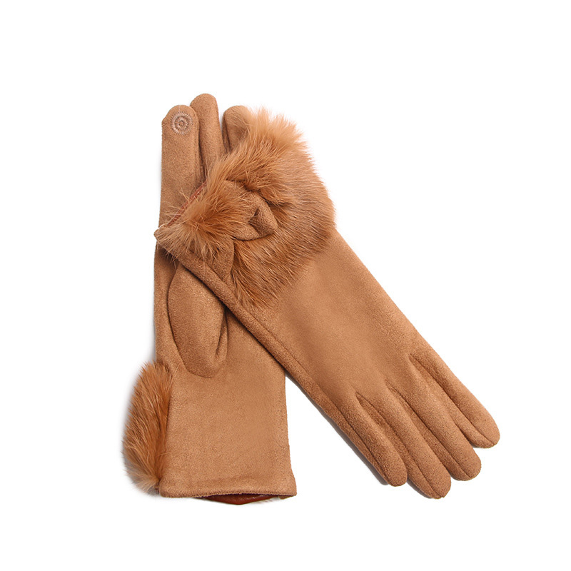 Mùa Đông Nữ Da Lộn Thắt Nơ San - đánh giá và giá Leather Driving Glove