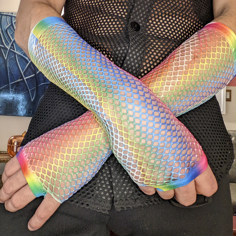1 Pair Women Long Fishnet Net  - đánh giá và giá Fingerless Glove Knit