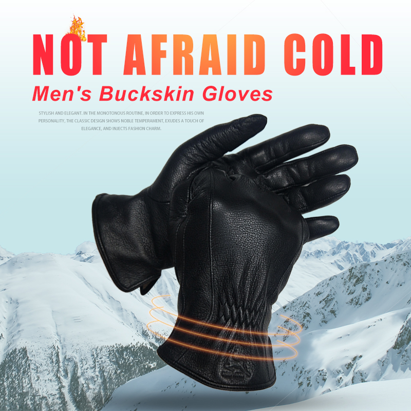  Winter Men's Black Buckskin  - đánh giá và giá Wool Glove Lined