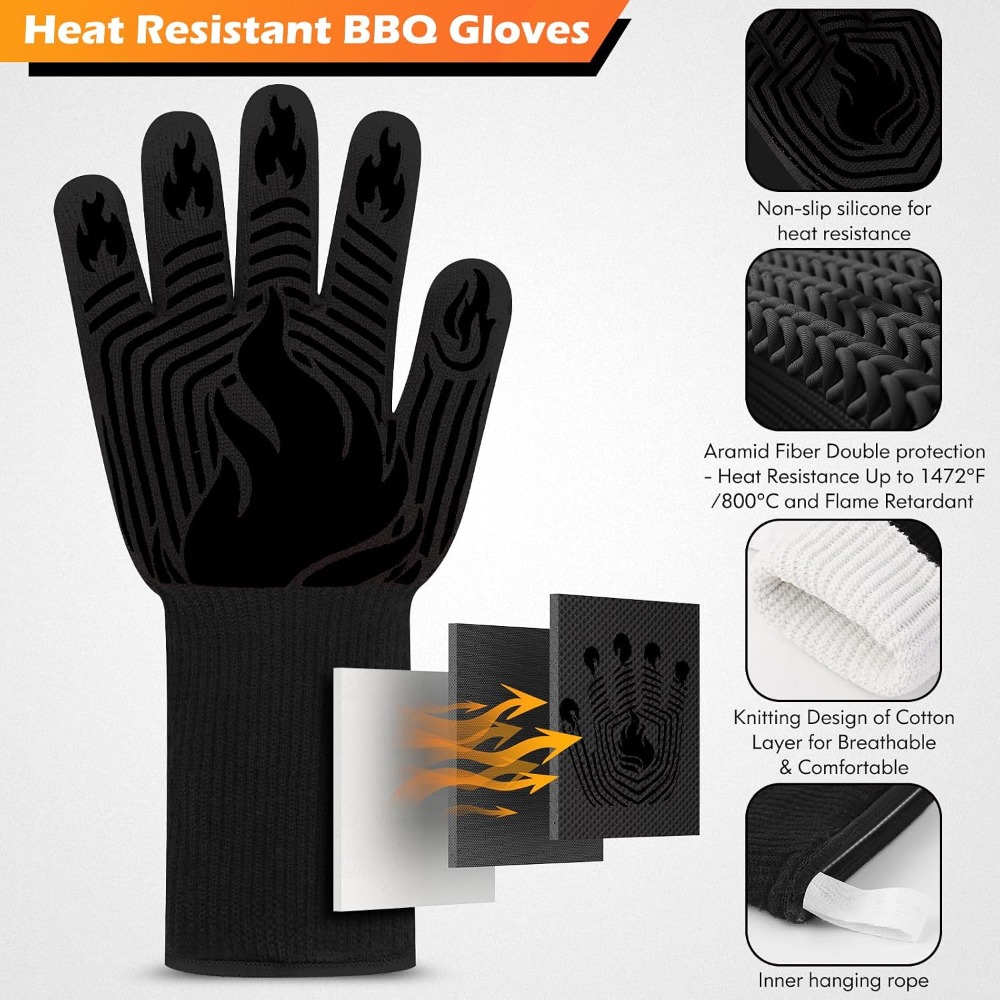 BBQ Gloves, 1472°F Heat Resist - đánh giá và giá Oven Mitt Silicone