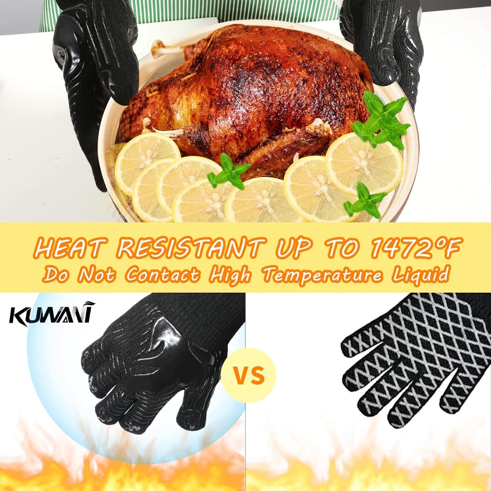 BBQ Gloves, 1472°F Heat Resist - đánh giá và giá Oven Mitt Silicone